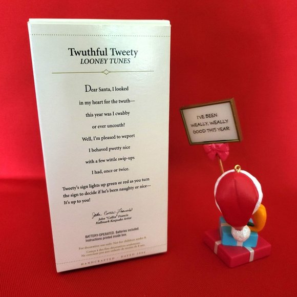Hallmark Keepsake I've Been Weally, Weally Good This Year Twuthful Tweety Looney - Picture 2 of 12
